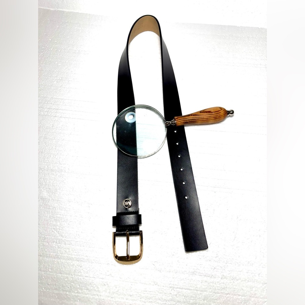 Black Genuine Leather Men's Belt Michael Kors Classic Belt